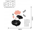 Lotus with Chinese Poem Decal Lotus with Chinese Poem Vinyl Wall Art Decal